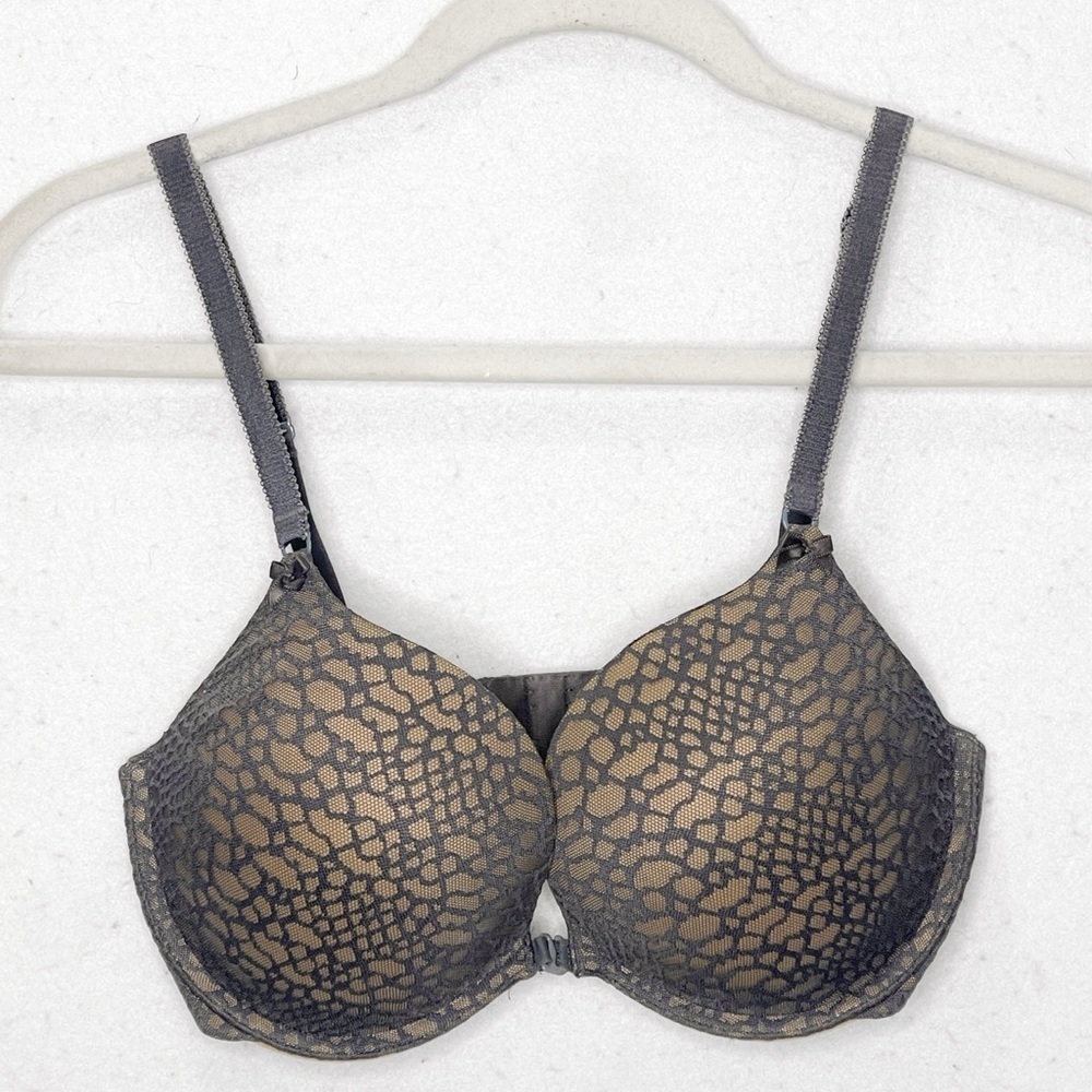 Aerie Scarlet Gray Nude Front or Back Closure Push Up Bra Removable Pads 34D